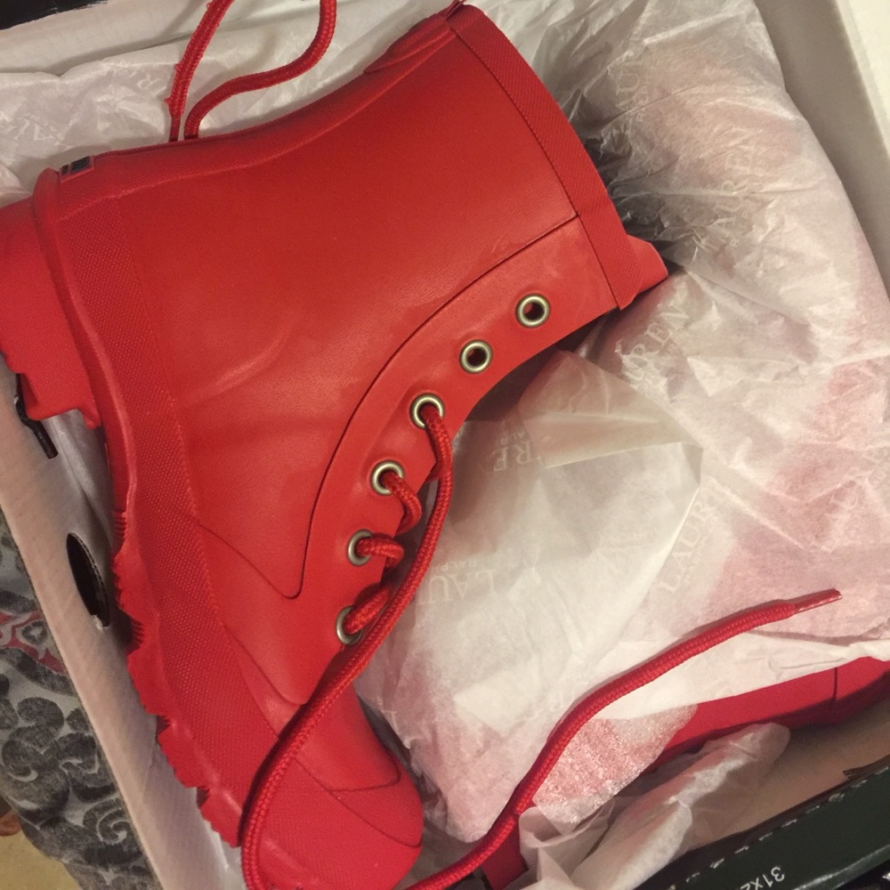 Red polo boots